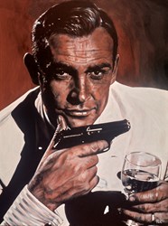 Sean Connery by Pete Humphreys - Original Painting on Stretched Canvas sized 36x48 inches. Available from Whitewall Galleries
